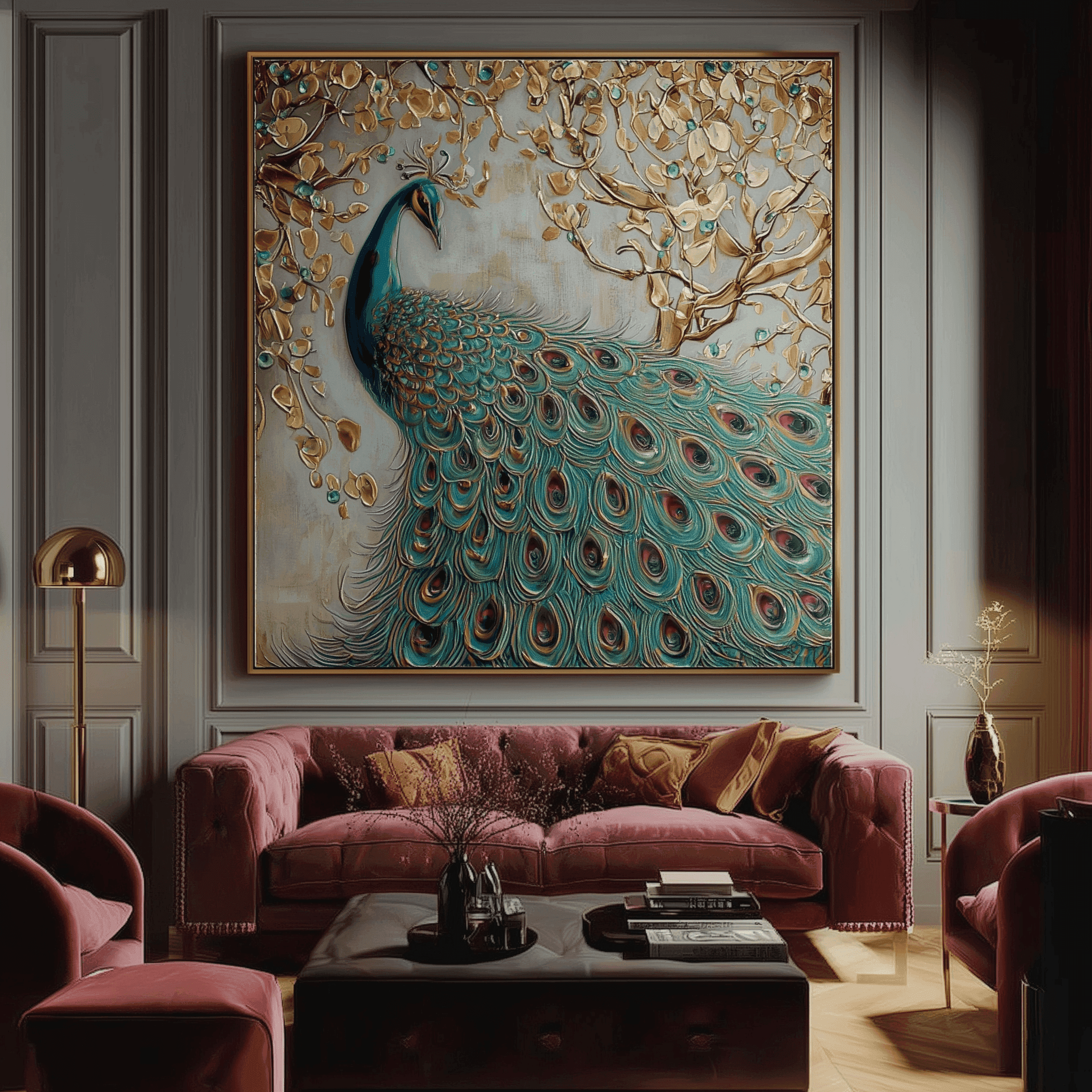 yubran_majestic_luxurious_painting_of_a_peacock_hanging_in_a_ri_82e69fde-7ca7-4858-9cd2-c7512d3acb49.png