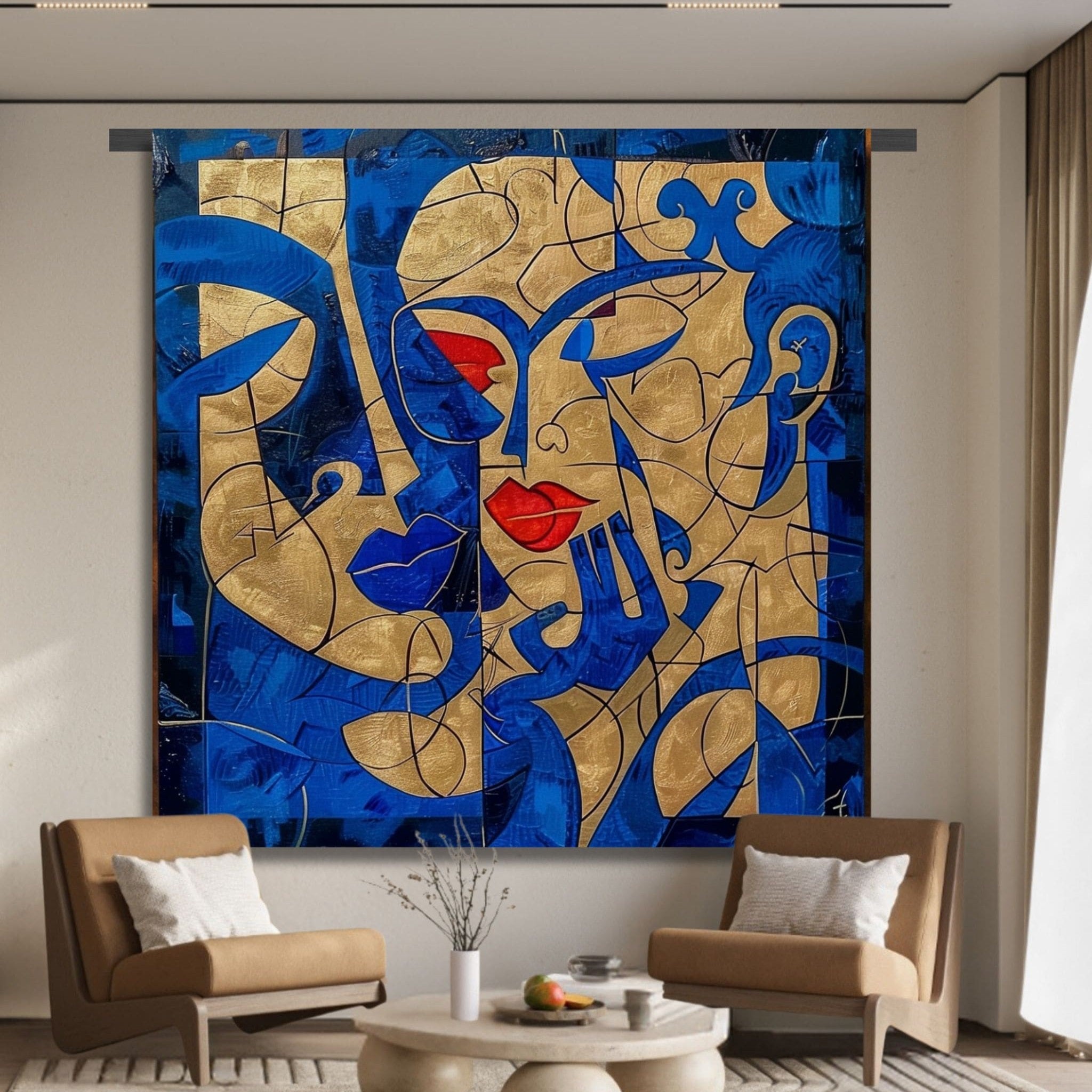 Massive XXL luxurious and hand painted wall decoration 