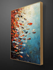 Tides of Color (Custom Size 50”x 46” / 127x116cm) WxH, (Horizontal shaped)