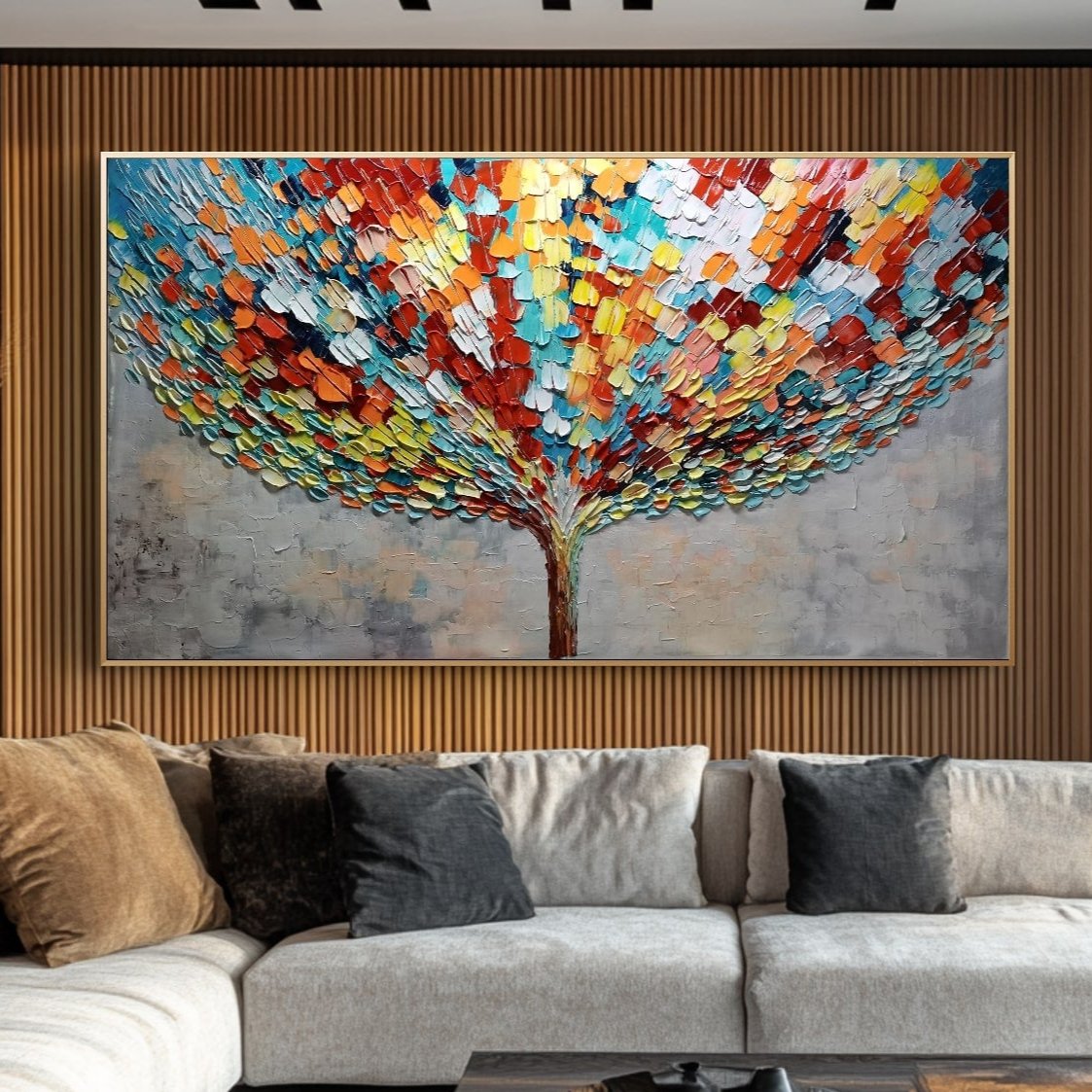 Colorful abstract tree painting