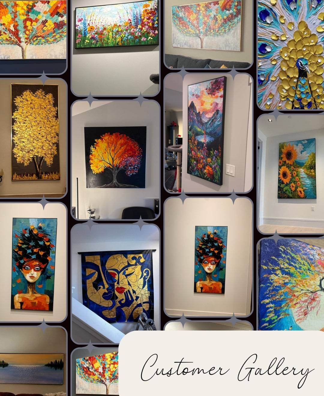 Zen-Inspired Tree of Life - Japanese-Style Abstract Oil Painting