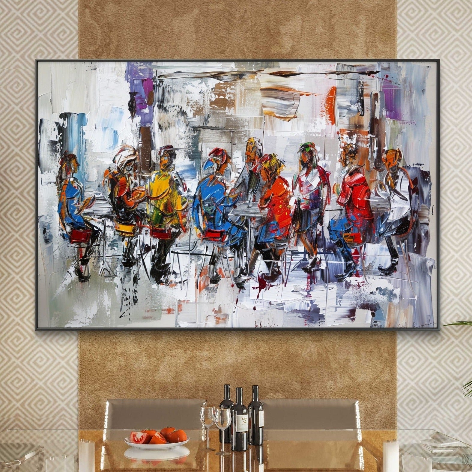 Abstract painting for dining room