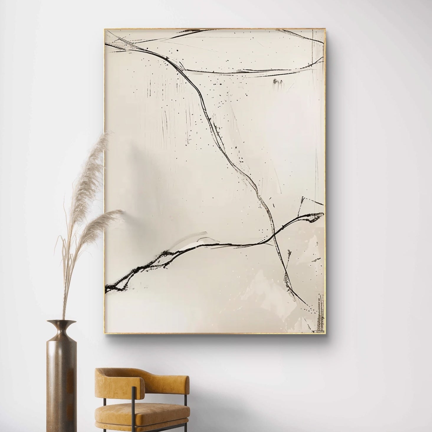 White minimalist painting with clean and creamy texture. Wall decoration for living room, modern interior design