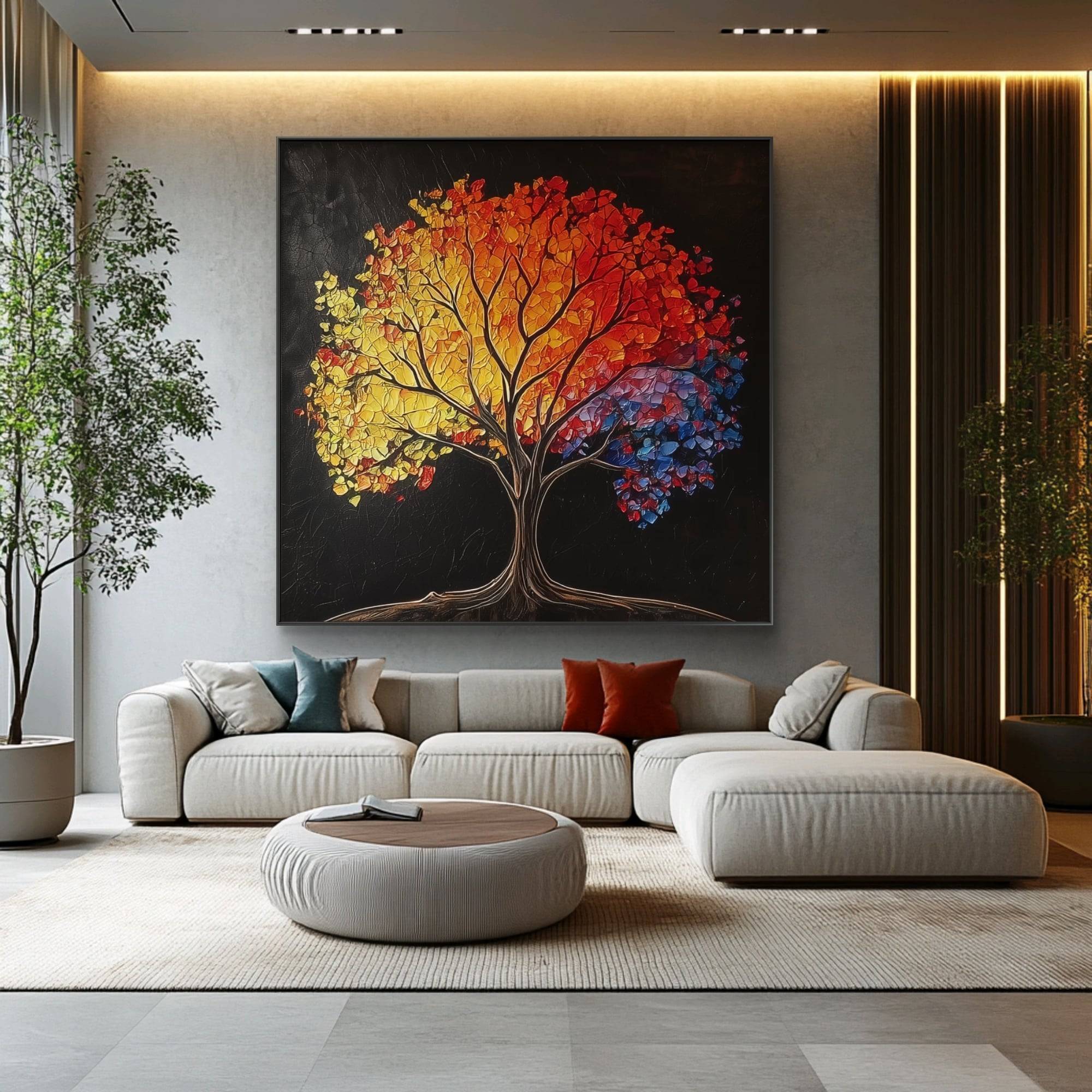 Tree of Life - Abstract Colorful Nature Wall Art for Living Room