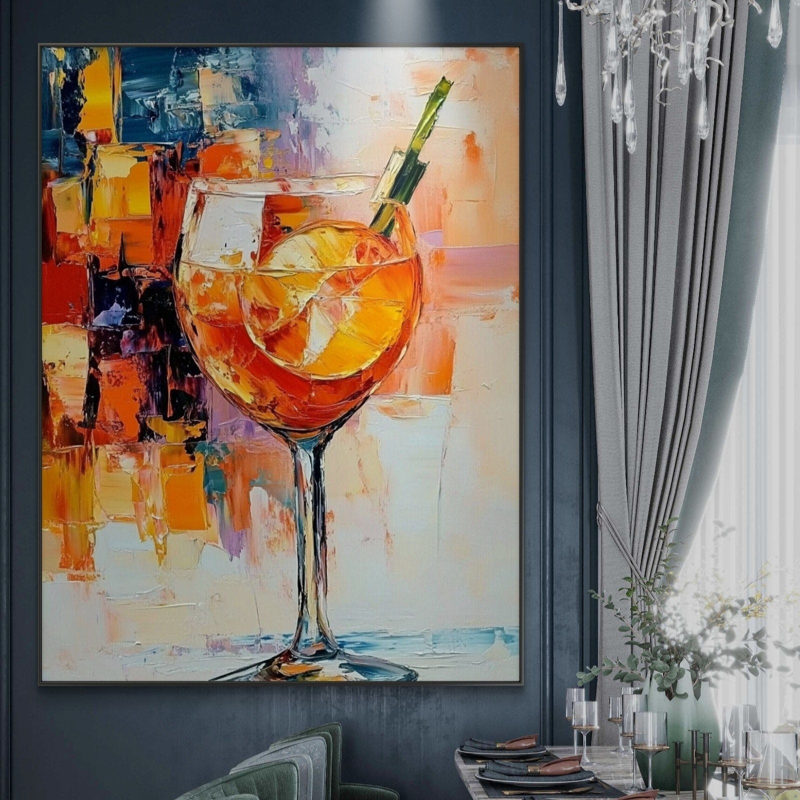 cocktail oil painting