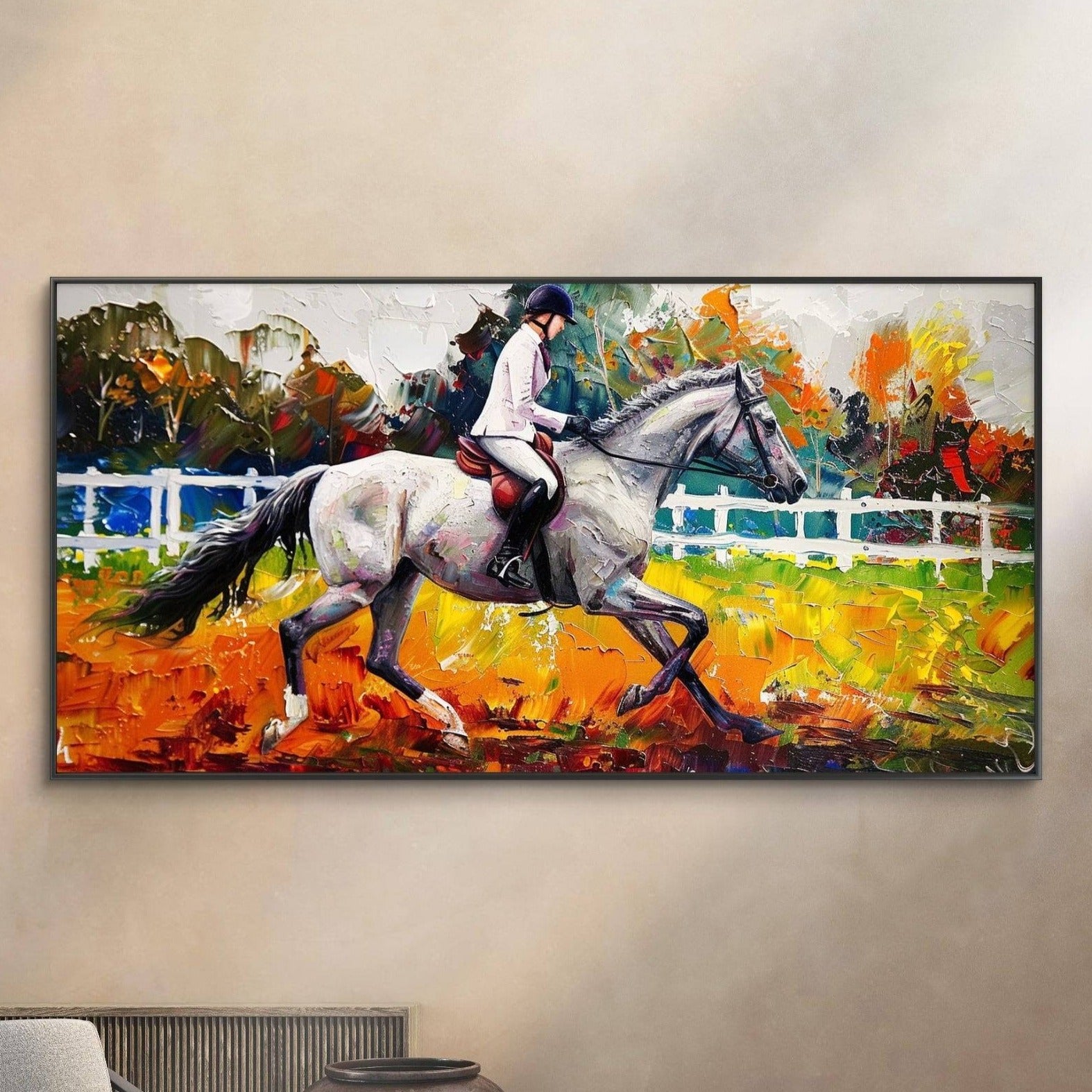 Horse canvas on painting