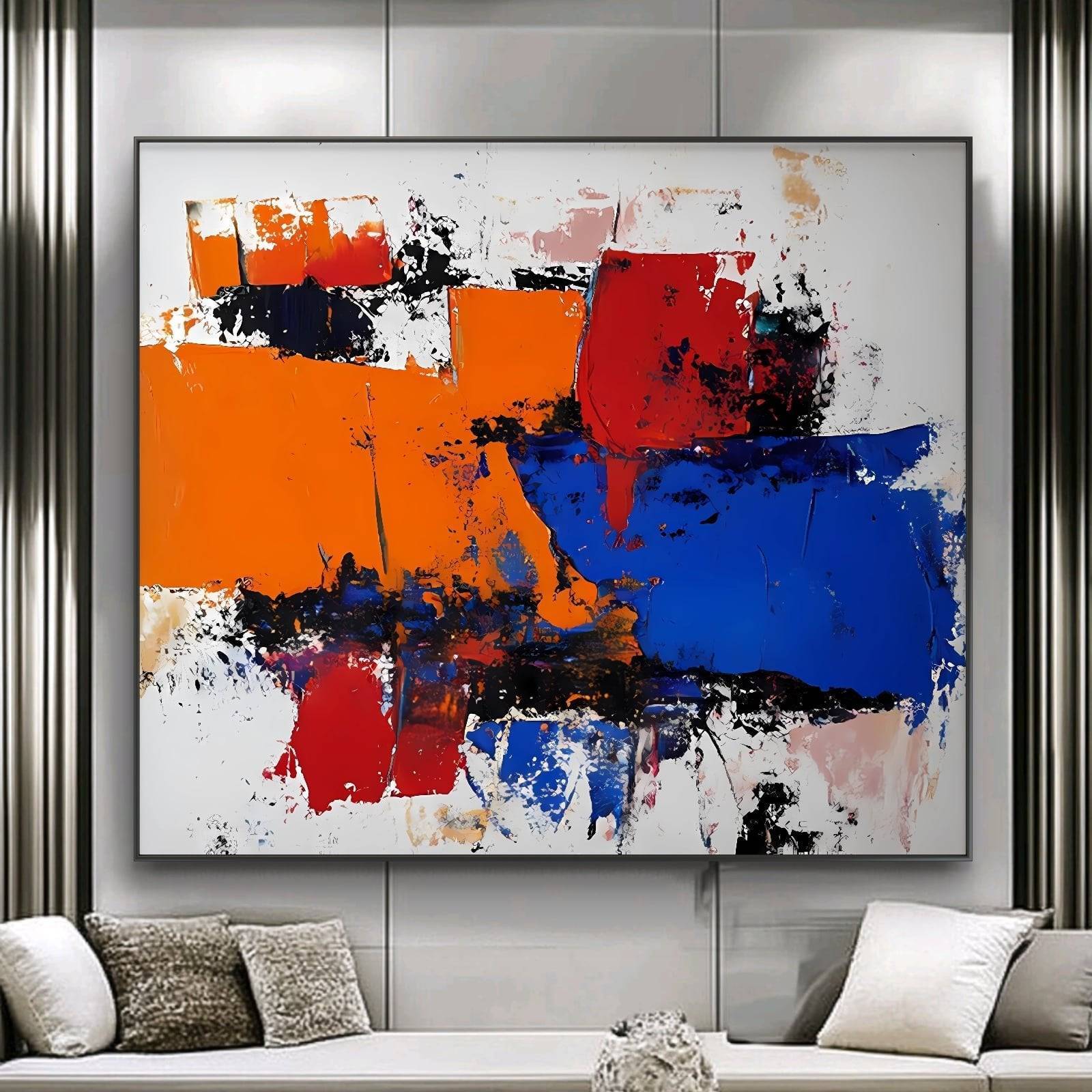 abstract colorful canvas painting