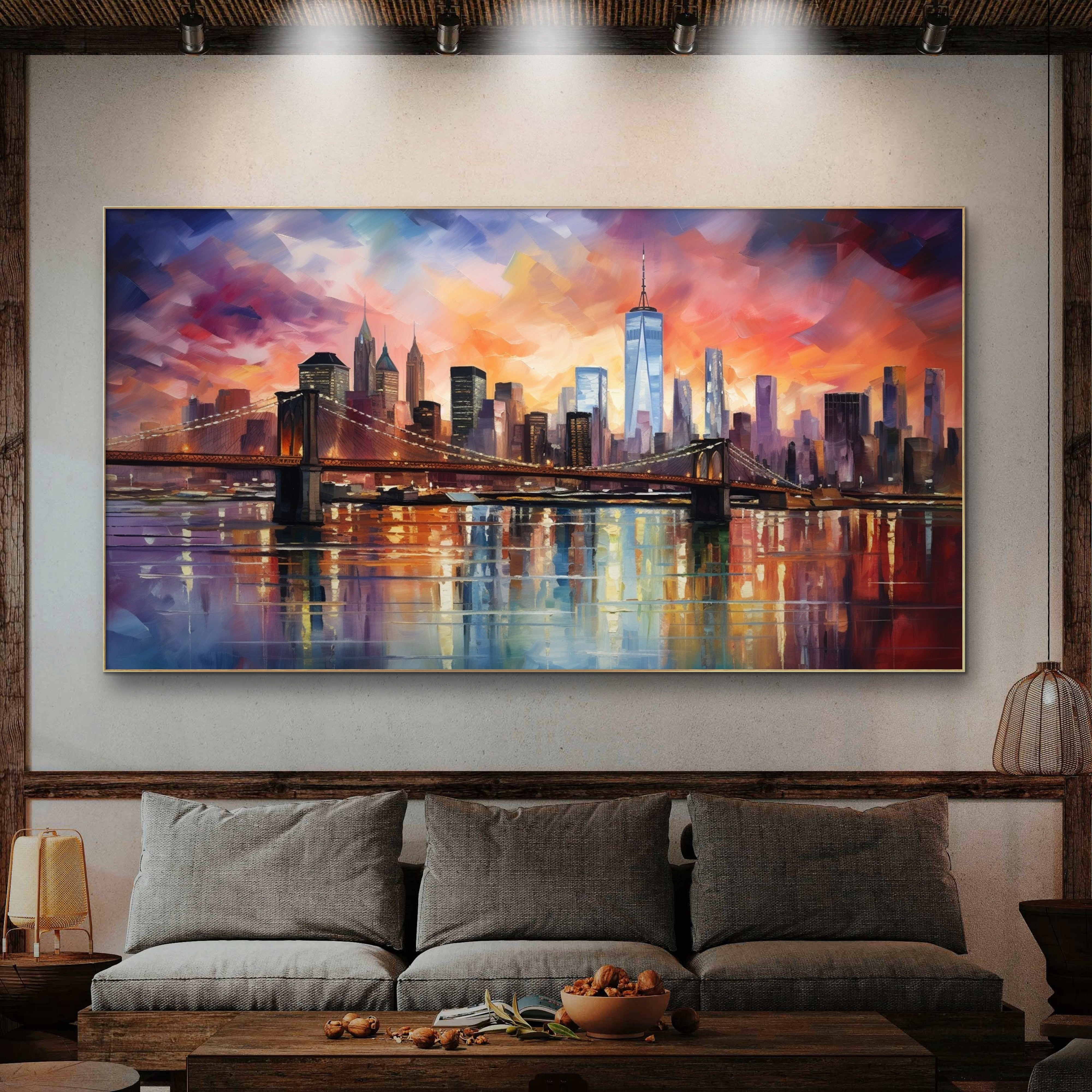 abstract skyline painting
