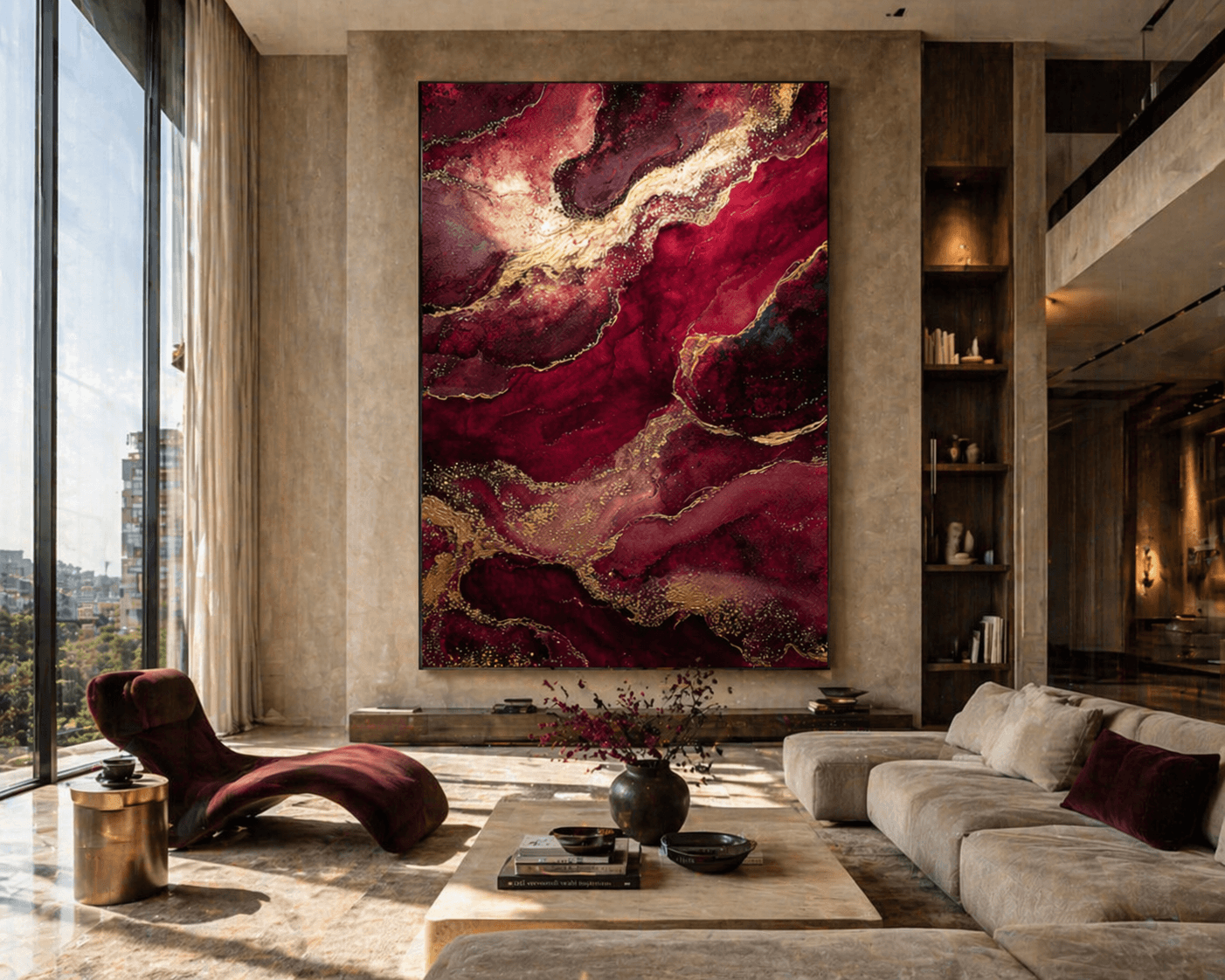 Burgundy Waves