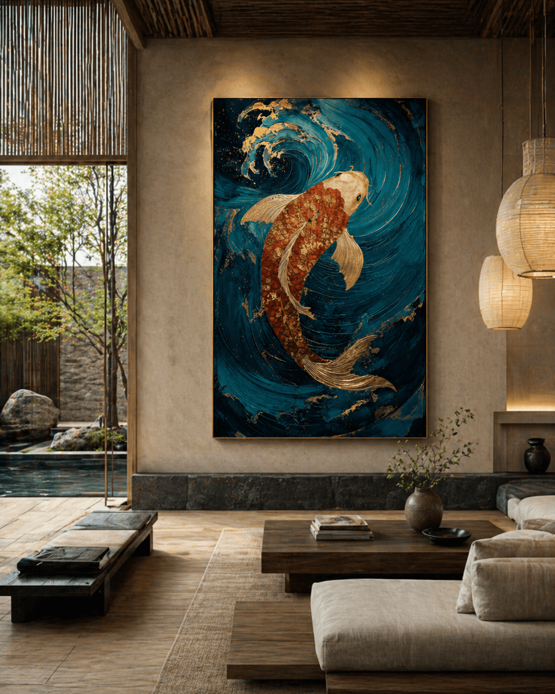 The Fortunate - Koi Fish Canvas Wall Art | Radikal Homes