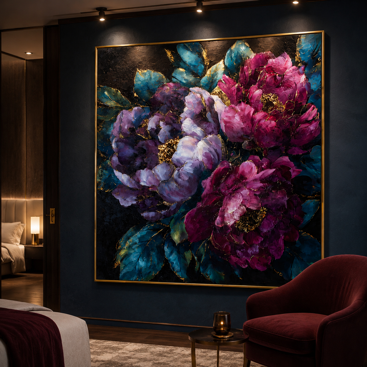 Luxuriousfloralartworkinambientinterior.png
