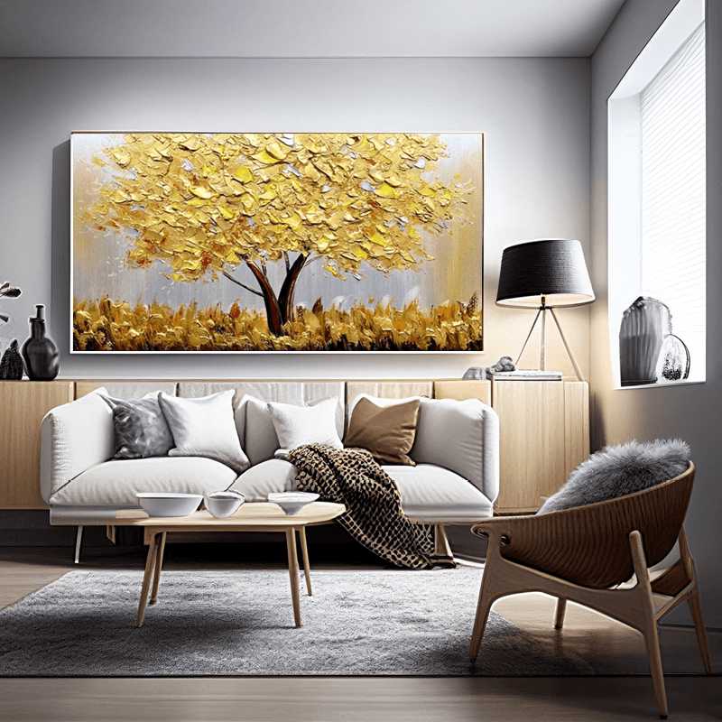 Custom Size "Magnificent: 59“x71“ / 150x180 cm" - Yellow Fortune Tree