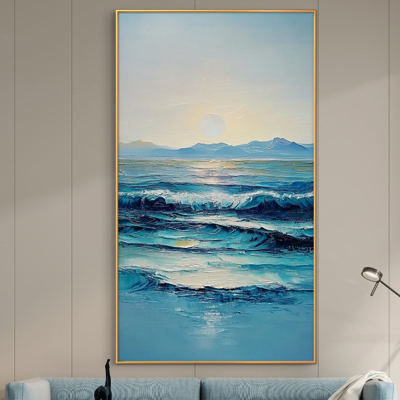 Serene Ocean Sunrise Painting - Coastal Wall Art