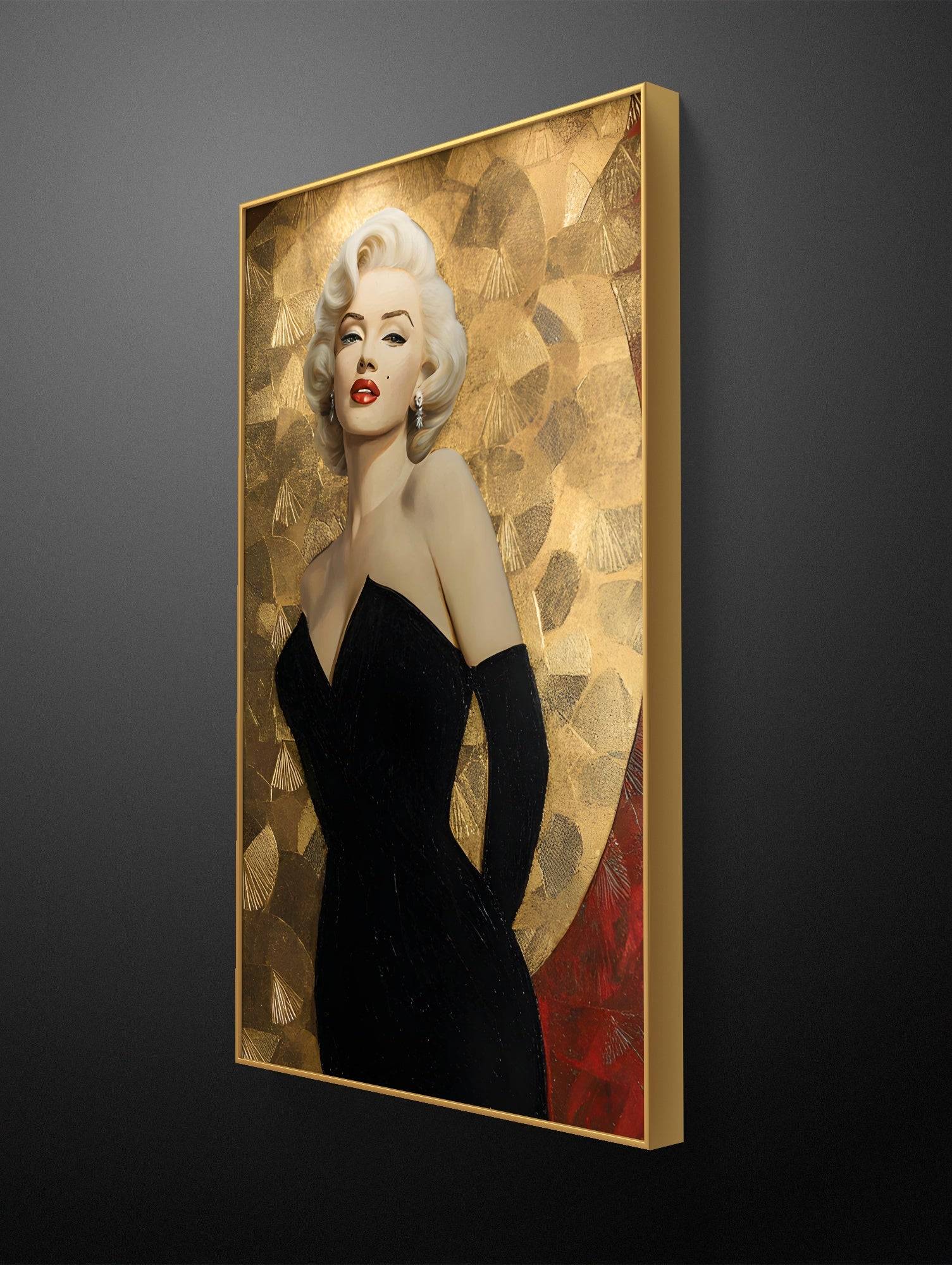 Vintage Glamour Woman Portrait - Gold Leaf Canvas Art