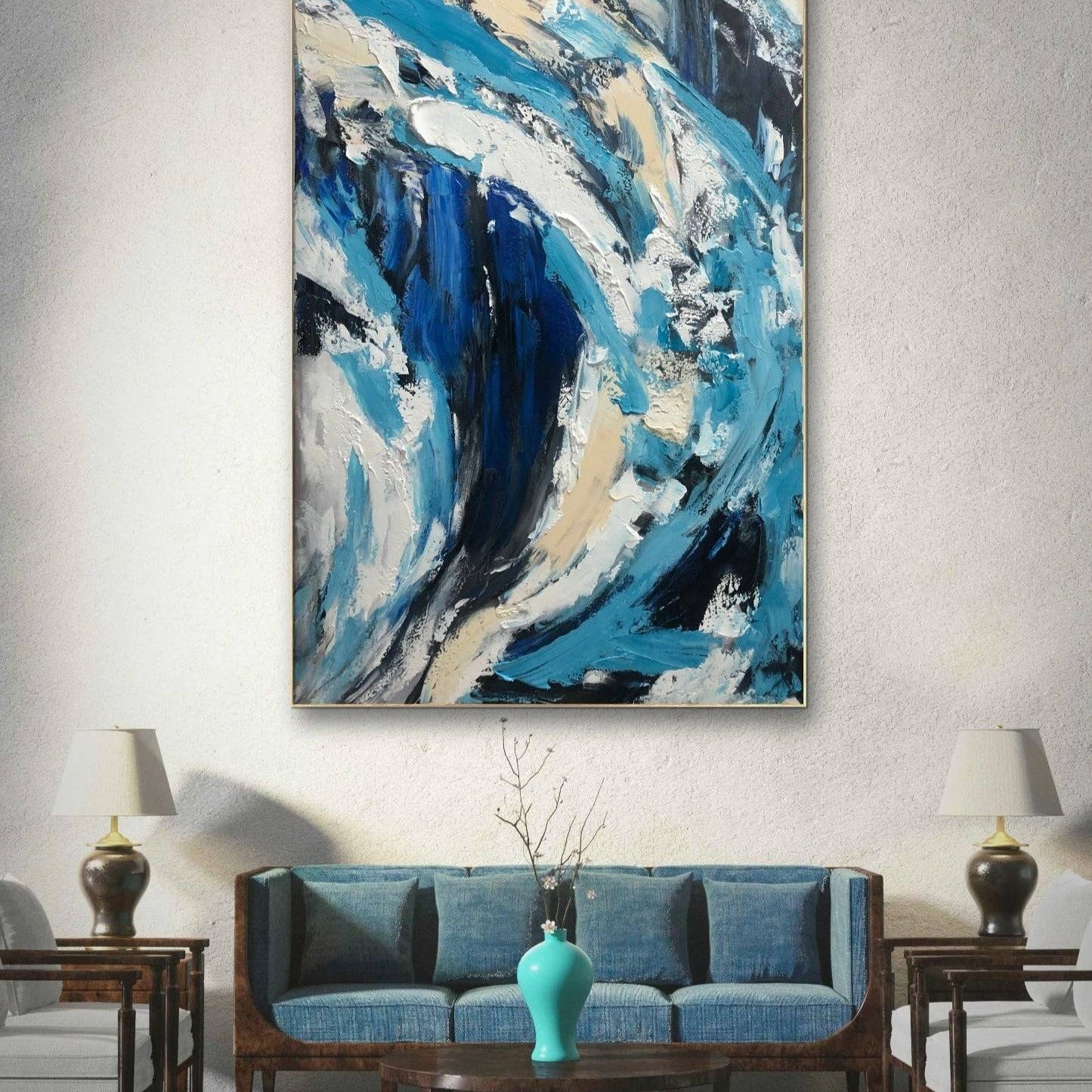 blue large wall decor