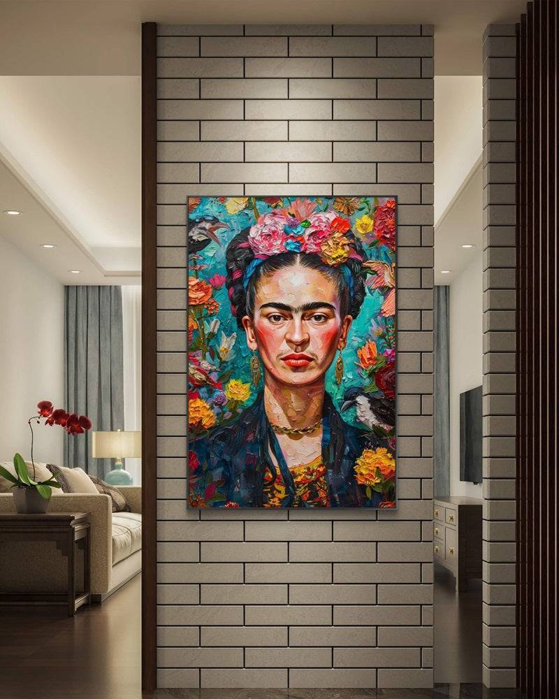 Painting Tributes to Frida Khalo Acrylic on canvas 24 x 30 Unique Creation outlet of DMP. Artcreations France