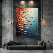 Tides of Color (Custom Size 50”x 46” / 127x116cm) WxH, (Horizontal shaped)