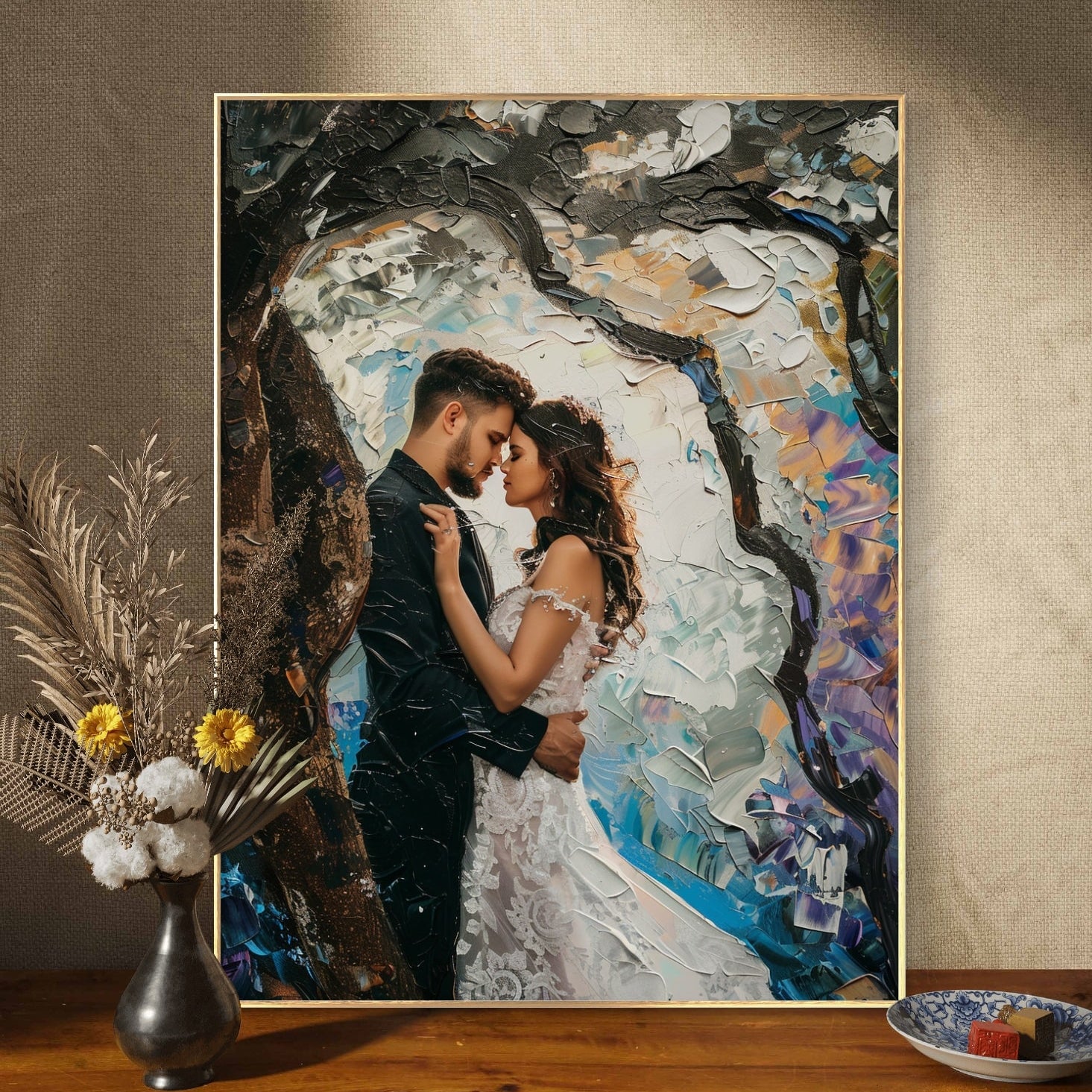 weddings gift painting on canvas from photo