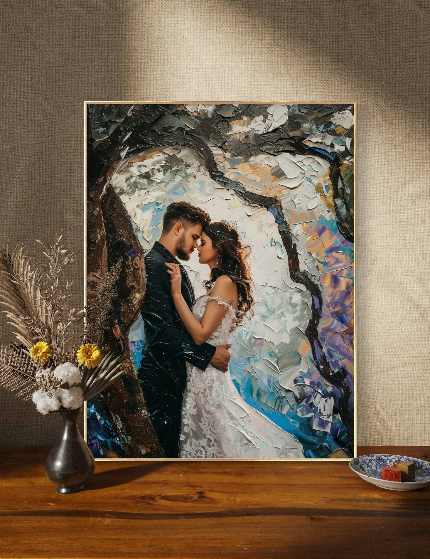 weddings gift painting on canvas from photo