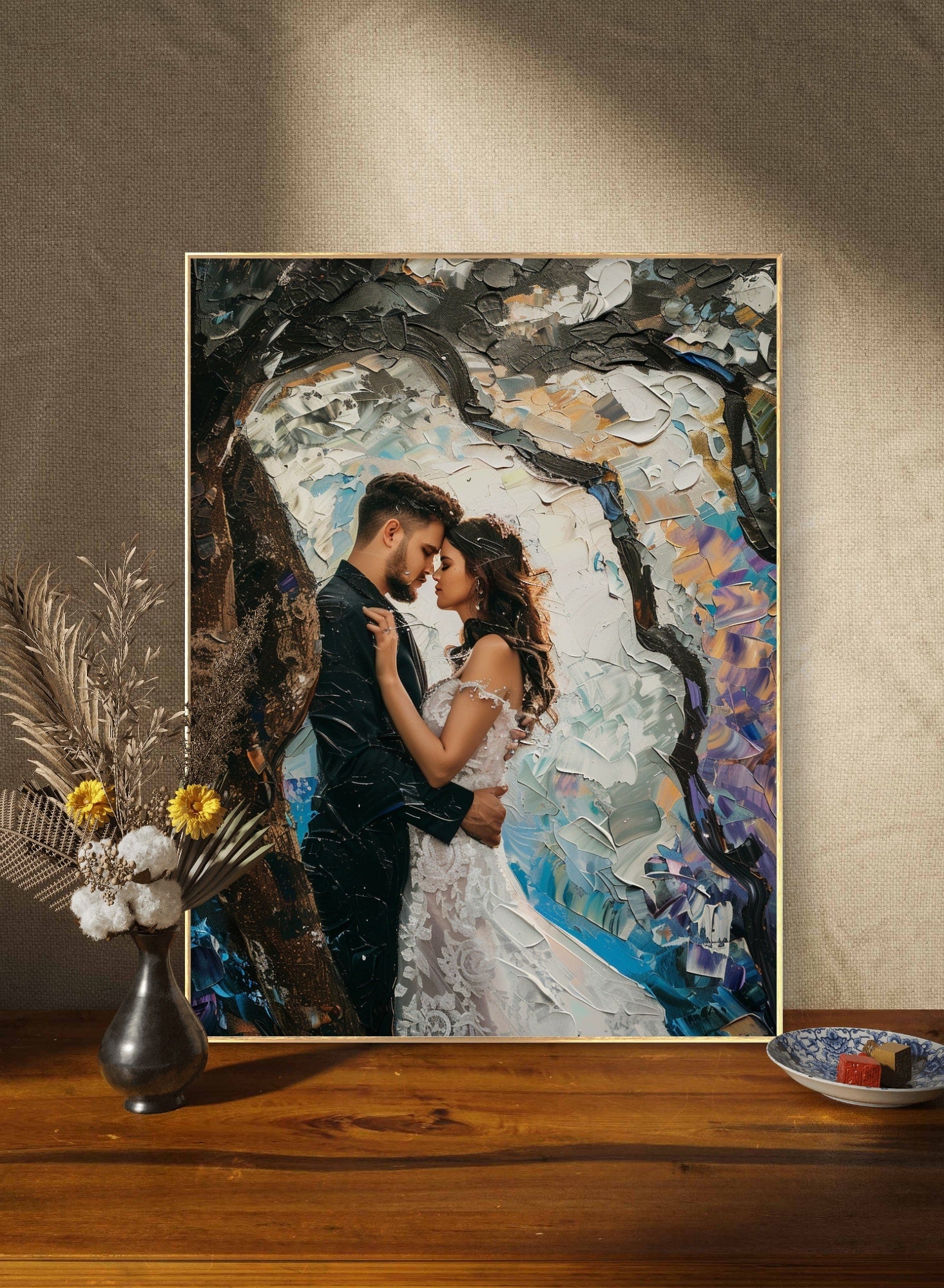 weddings gift painting on canvas from photo