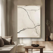 White minimalist painting with clean and creamy texture. Wall decoration for living room, modern interior design