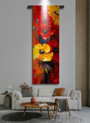Fiery Flora 3/3 - XXL Hanging Modern Art