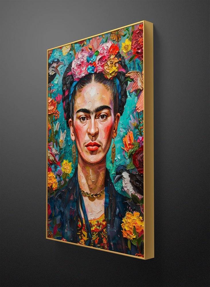 Painting Tributes to Frida Khalo Acrylic on canvas 24 x 30 Unique Creation of popular DMP. Artcreations France