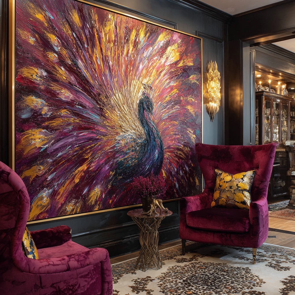 yubran_Oversized_painting_of_peacock_with_deep_burgundy_and_24k_c0f8001b-c685-4013-b2c6-445a51db3d96.png
